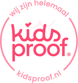 Kidsproof logo keurmerk met witte achtergrond